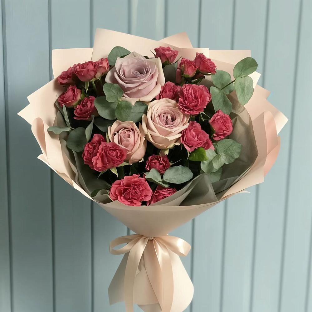 Букет цветов из: Гвоздики и Розы в Фёдоровской
