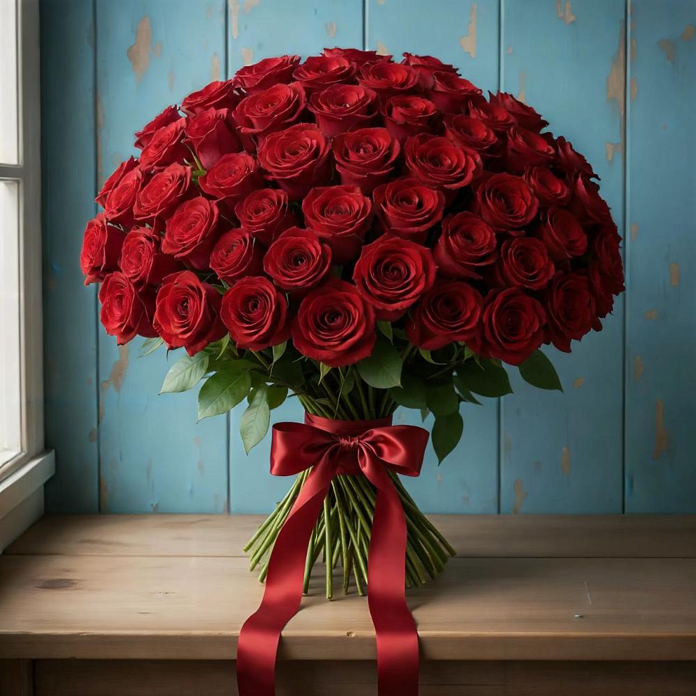 Букет Красные розы Блэк Меджик в Фёдоровской