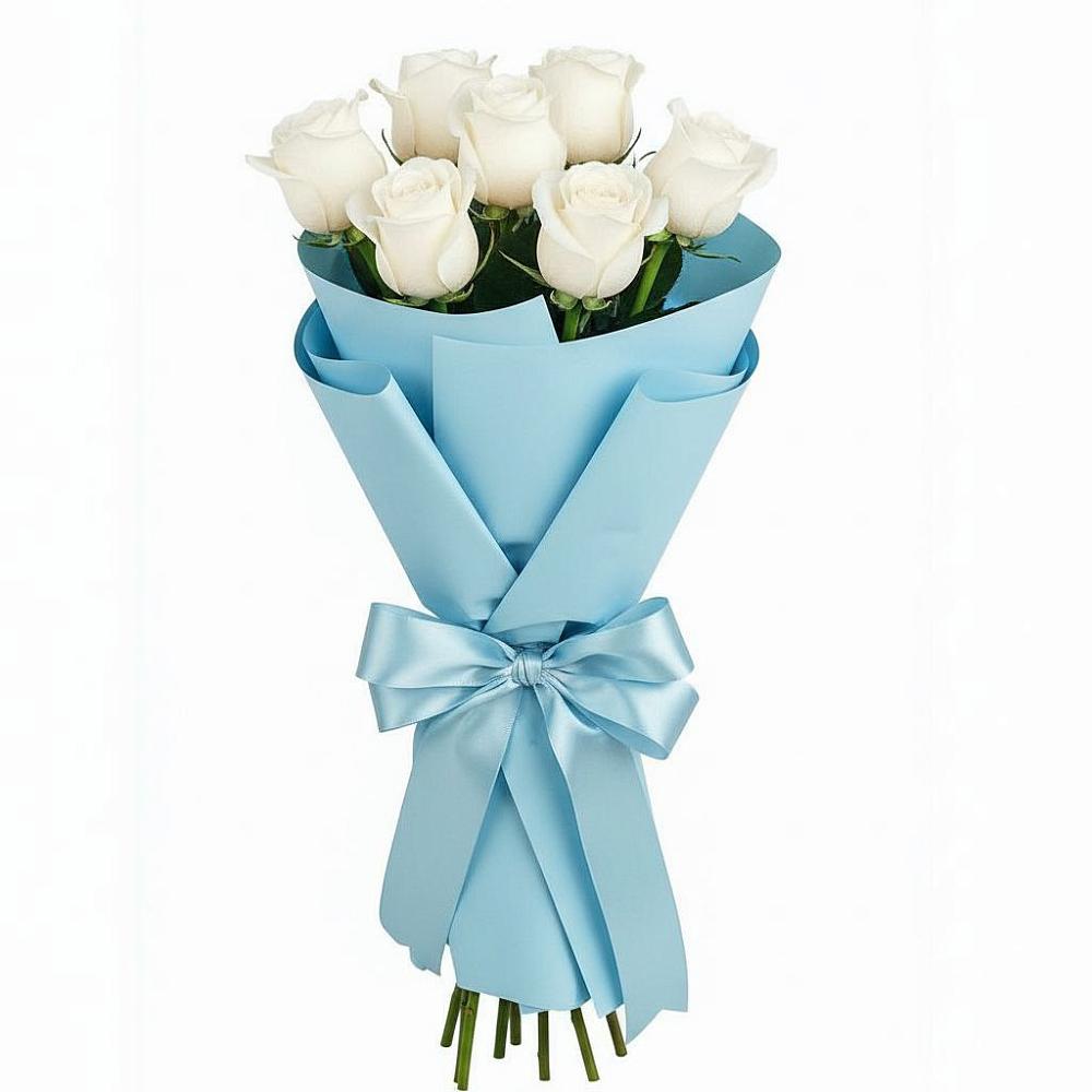 Букет 7 белых роз Проуд в Фёдоровской