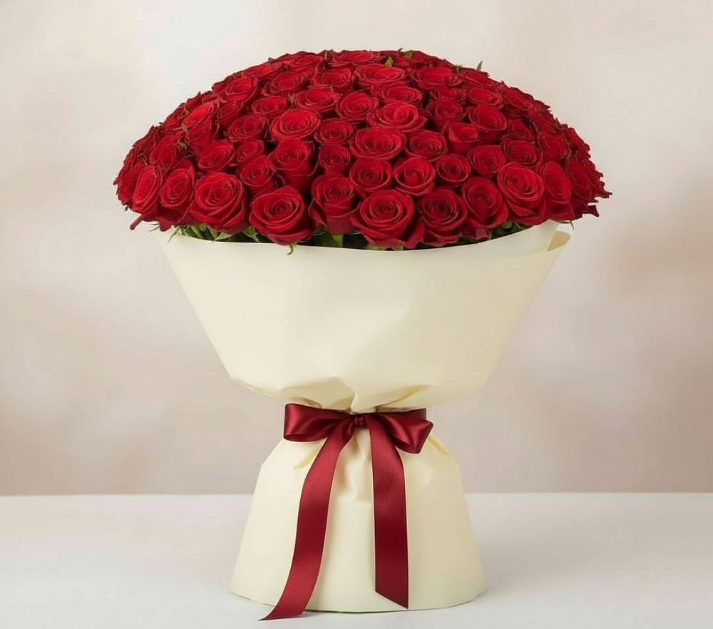 Букет 101 Красная роза Милано в Фёдоровской