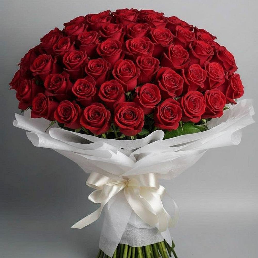 Букет 101 Красная роза Блэк Мэджик в Фёдоровской