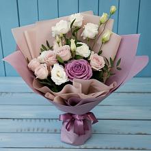 Букет цветов из:  Розы и Лизиантусы в Фёдоровской