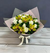 Букет цветов из:  Орхидеи и Розы в Фёдоровской