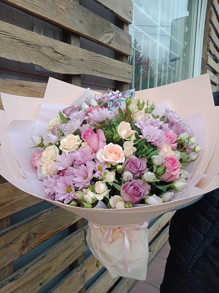 Букет цветов из: Розы и Хризантемы в Фёдоровской