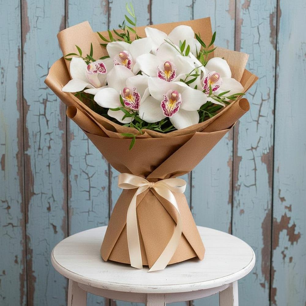 Букет цветов из: Орхидеи и Розы в Фёдоровской