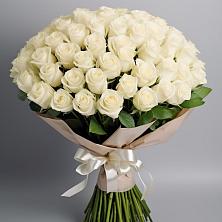 Букет 101 беля роза Белоснежка в Фёдоровской