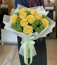 Букет цветов из:  Хризантемы и Розы в Фёдоровской