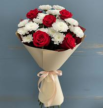Букет цветов из:  Розы и Хризантемы в Фёдоровской