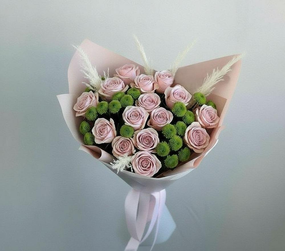 Букет цветов из: Розы и Хризантемы в Фёдоровской