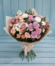 Букет цветов из:  Хризантемы, Розы и Альстромерии в Фёдоровской