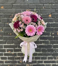 Букет цветов из:  Герберы и Хризантемы в Фёдоровской