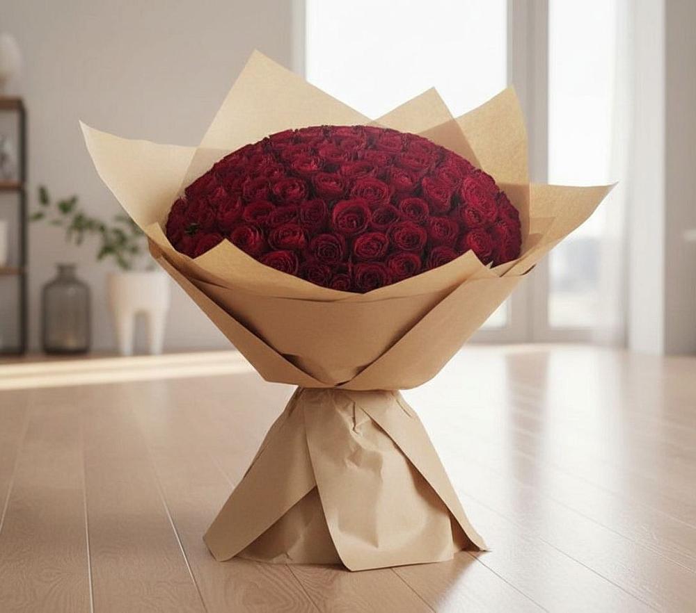 Букет 101 Красная роза в Фёдоровской