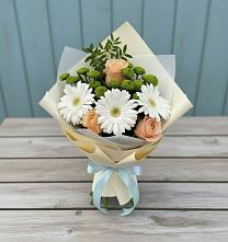 Букет цветов из:  Герберы, Розы и Хризантемы #REPLACE_PRED# Фёдоровской