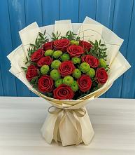 Букет цветов из:  Розы и Хризантемы в Фёдоровской