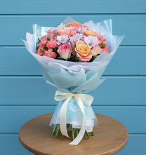 Букет цветов из:  Хризантемы и Розы в Фёдоровской