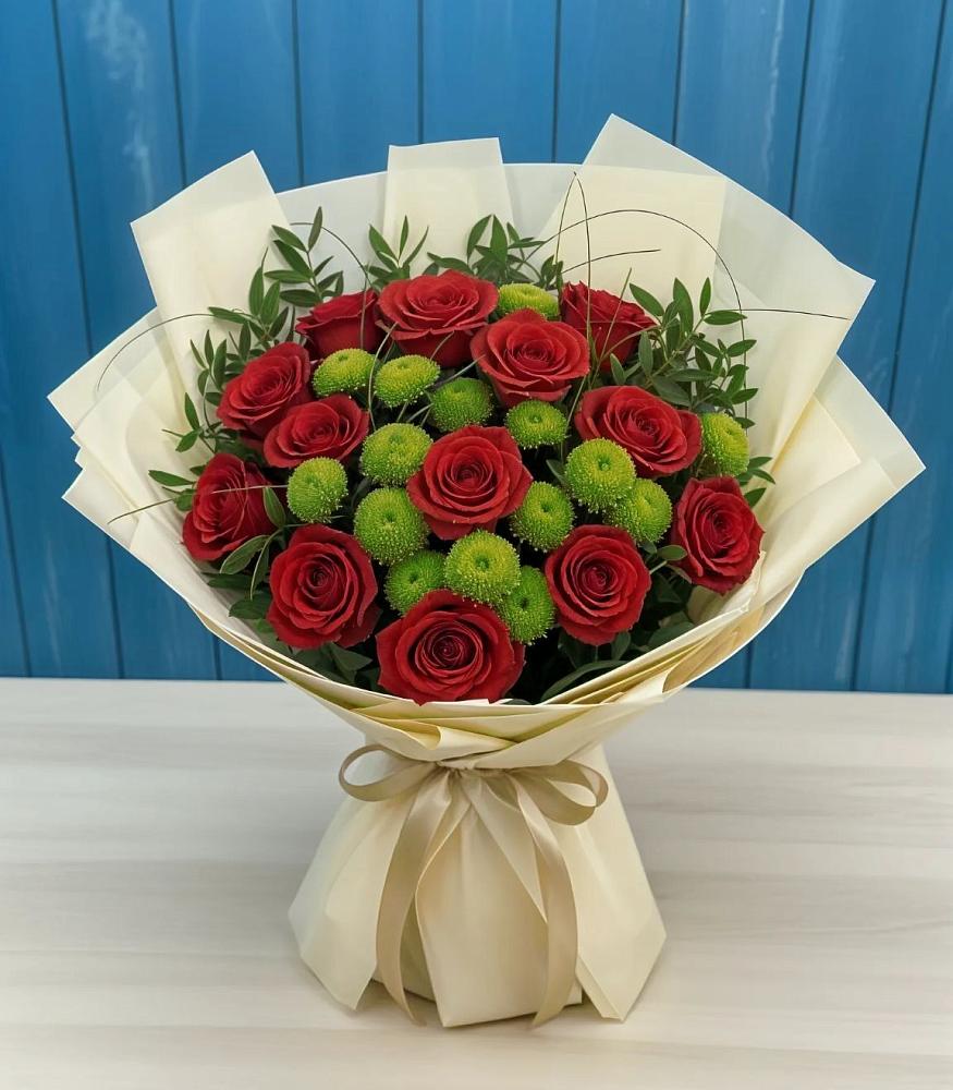 Букет цветов из: Розы и Хризантемы в Фёдоровской