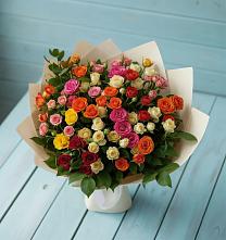 Букет Микс из разноцветных кустовых роз #REPLACE_PRED# Фёдоровской